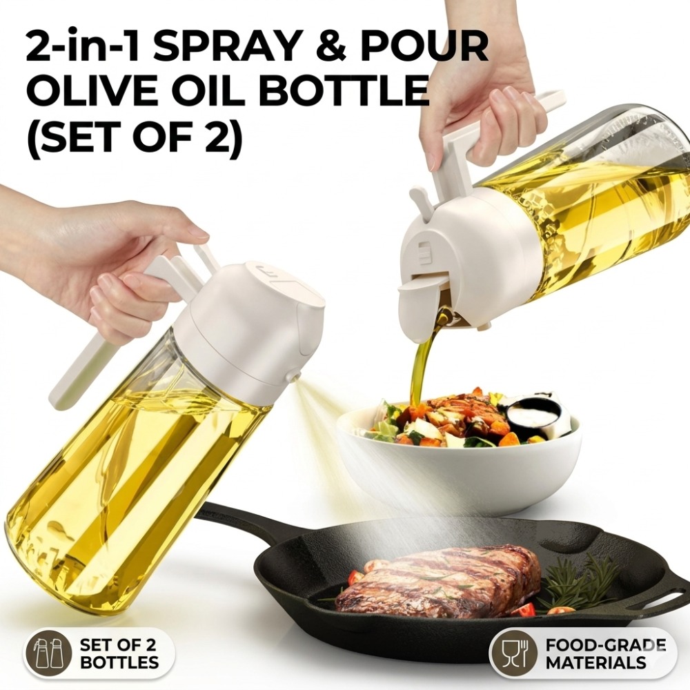 Oil Mister Spray Bottle - Ölsprühflasche für die Küche, leicht zu