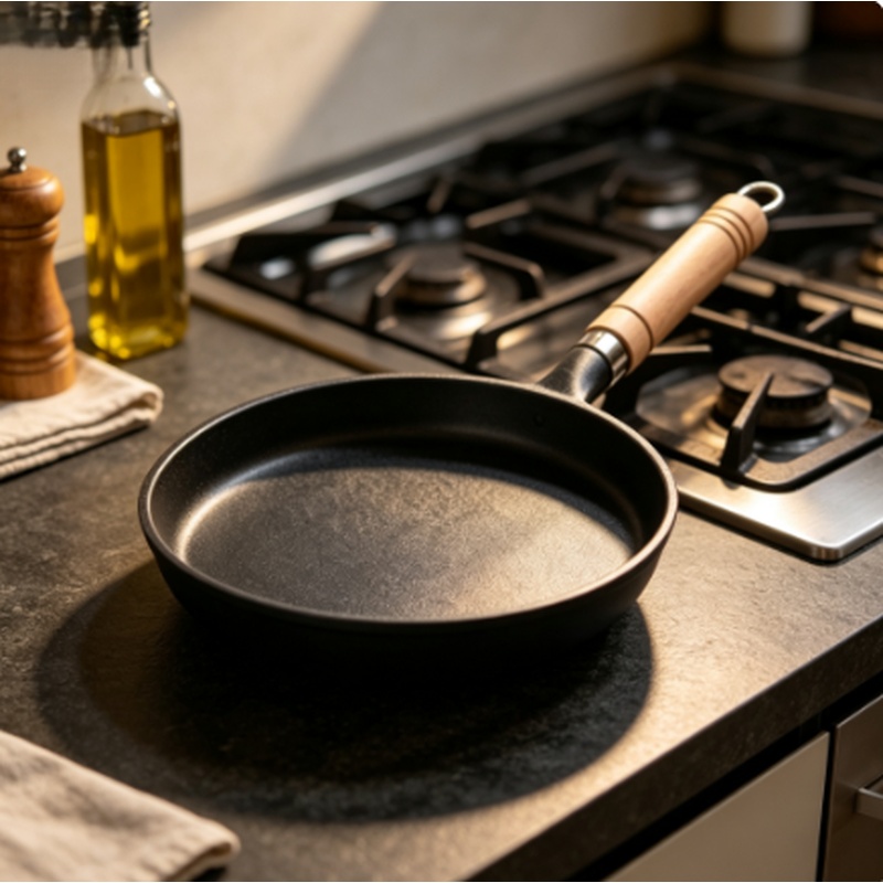 Cast Iron Skillet - 26cm Unbeschichtete Gusseisenpfanne Antihaft-Crêpe-Pfannkuchenpfanne Geeignet für