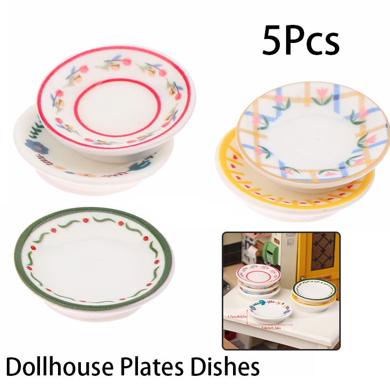 Kitchen Gadgets Plus - 5Pcs 1/12 Puppenhaus Mini Platten Gerichte