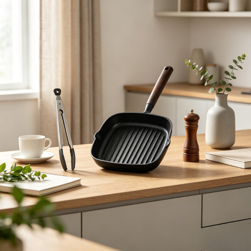 Cast Iron Skillet - Nordische Gusseisen-Bratpfanne, unbeschichtet, Steakpfanne, schnelle Wärmeübertragung,