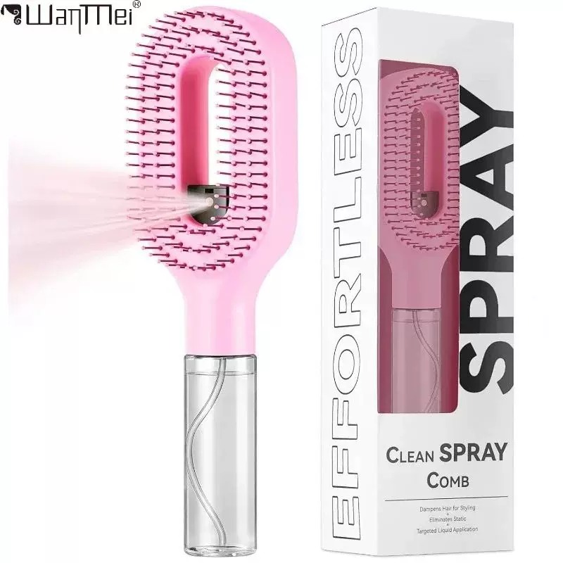 Oil Mister Spray Bottle - 2-in-1 Sprühkamm Entwirrender Kopfhautmassage-Haarbürste mit Sprühflasche