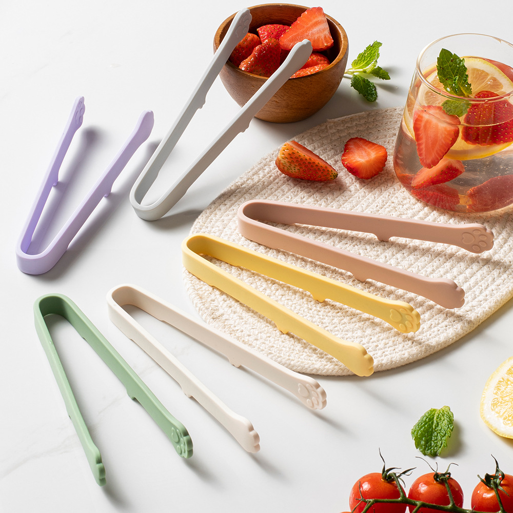 Healthy Kitchen Gadgets - Niedliche Katzenpfoten-Silikon-Lebensmittelzange, mehrfarbig, lebensmittelechte Küchenhelfer für