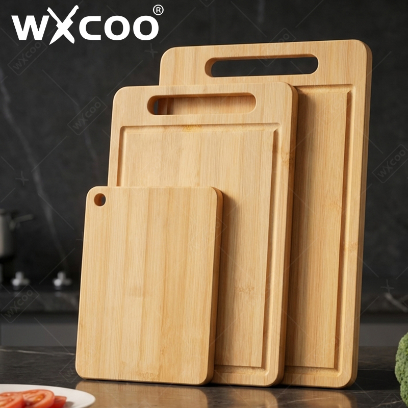 Bamboo Cutting Board - WXCOO Doppelseitiges Bambus-Schneidebrett Natürliches Moso-Bambus Anti-Schimmel