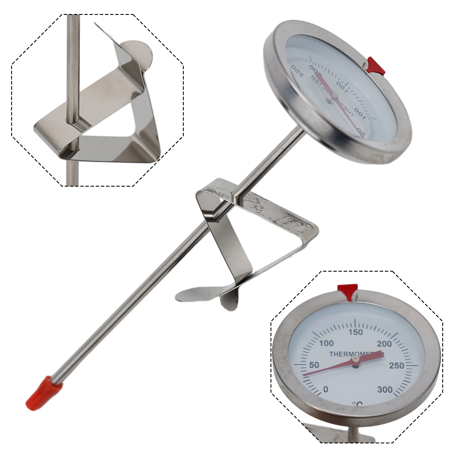 Kitchen Gadgets Design - Edelstahl-Sondenthermometer, Küchenutensilien, Kochtemperaturmessgerät, 0–300 ℃ Milch,