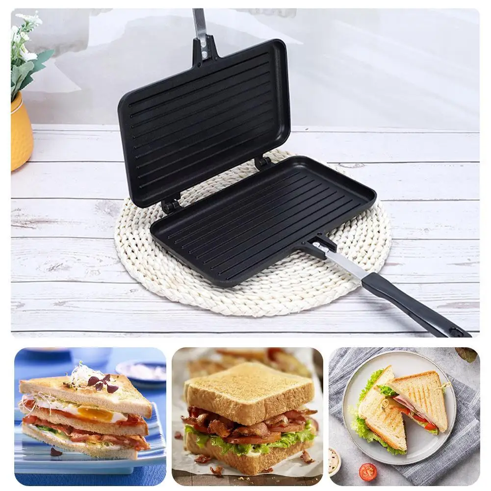 Cast Iron Skillet - Doppelseitige Bratpfanne Antihaft-Sandwich maschine Waffel pfannkuchen