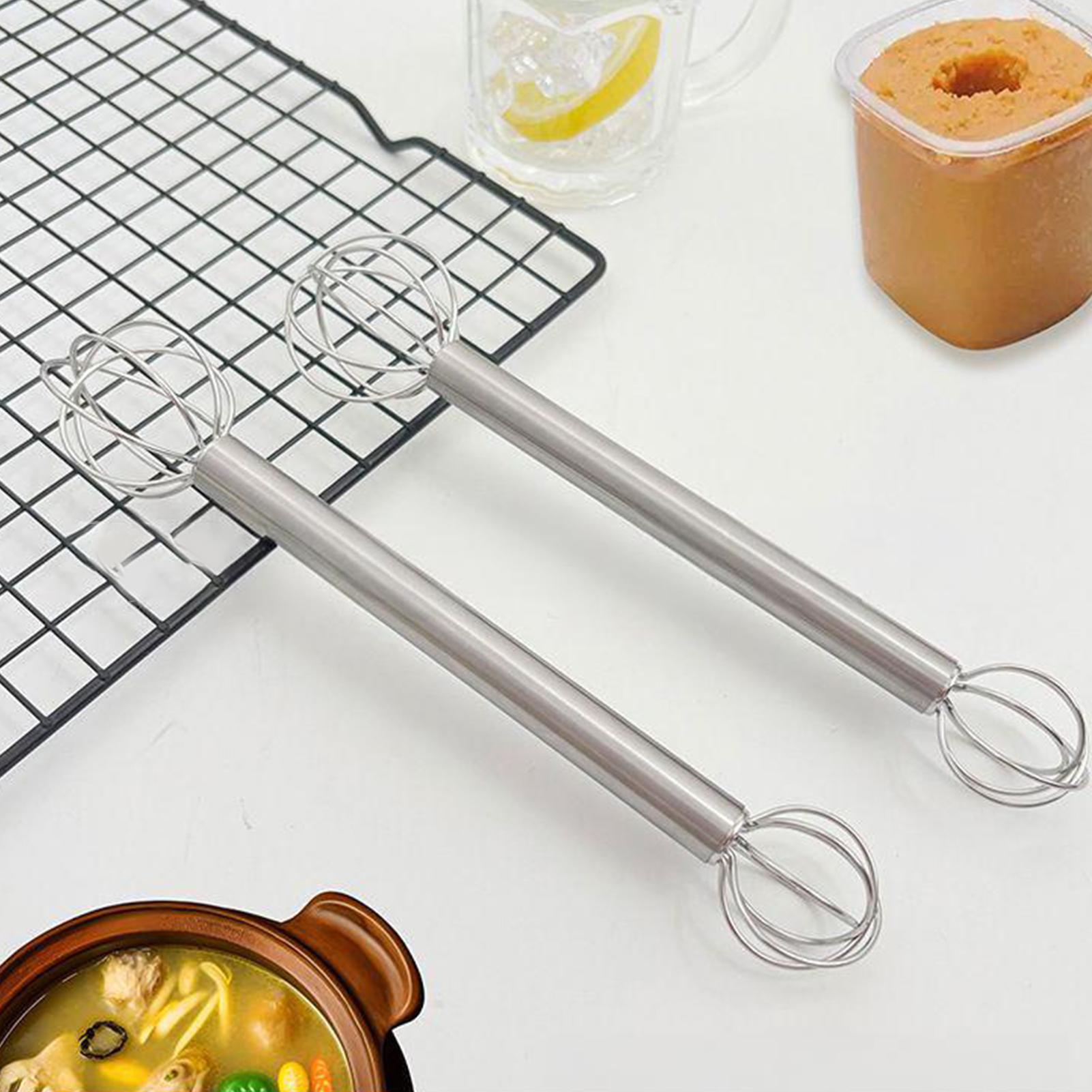 Healthy Kitchen Gadgets - Miso Rührstab, Doppelkopf-Schneebesen aus Edelstahl 304,