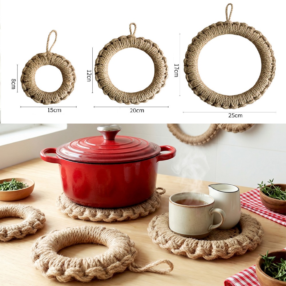 2er-Set rustikale Jute-Web-Unt – Cast Iron Skillet Bewertung und Preis