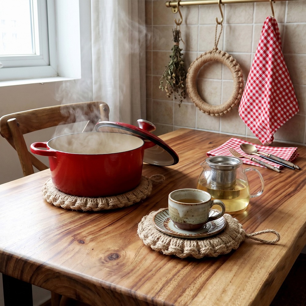 2er-Set rustikale Jute-Web-Unt – Cast Iron Skillet Bewertung und Preis