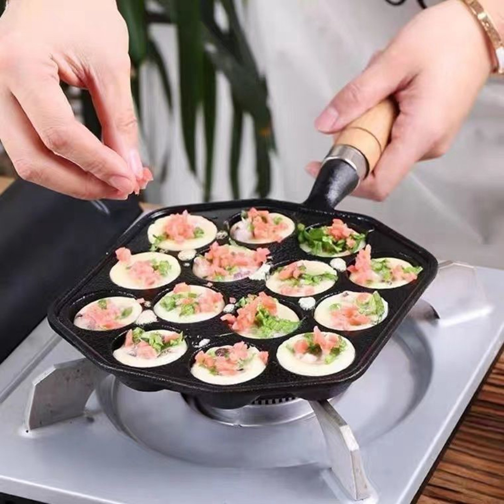 14 Löcher Takoyaki Pfanne Anti – Cast Iron Skillet Bewertung und Preis